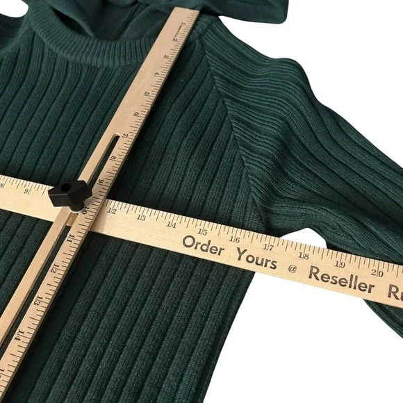 Saturday Sunday Dress XS Sweater Knit Ribbed‎ Anthropologie Hoodie Green Holiday - Picture 7 of 8